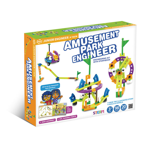 Thames &amp; Kosmos Junior Pretpark Ingenieur verpakking en inhoud overzicht