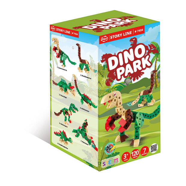 Gigo Toys Dino Park verpakking met dino-onderdelen en handleiding