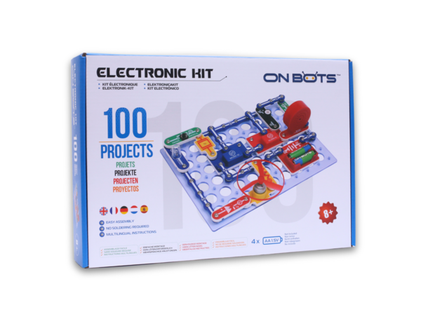 OnBots Elektrokit 100 experimenten &ndash; educatief STEM speelgoed over elektriciteit en elektronica vanaf 8 jaar