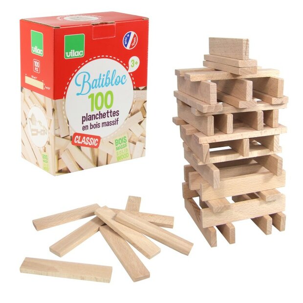 BATiBLOC-classic 100 natuurlijke houten plankjes